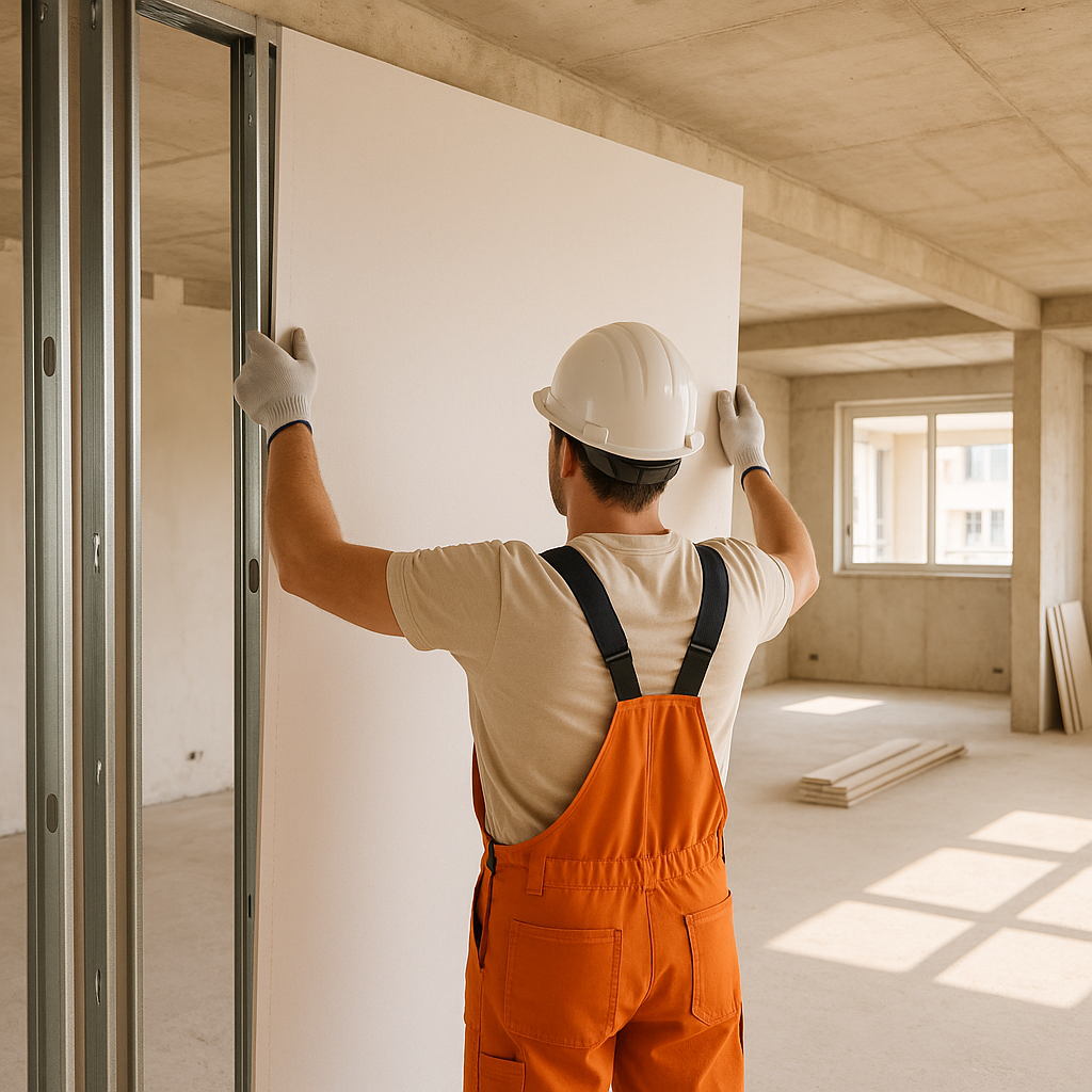 Instalação de parede em drywall